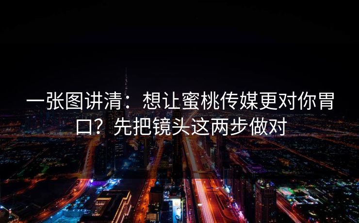 一张图讲清：想让蜜桃传媒更对你胃口？先把镜头这两步做对